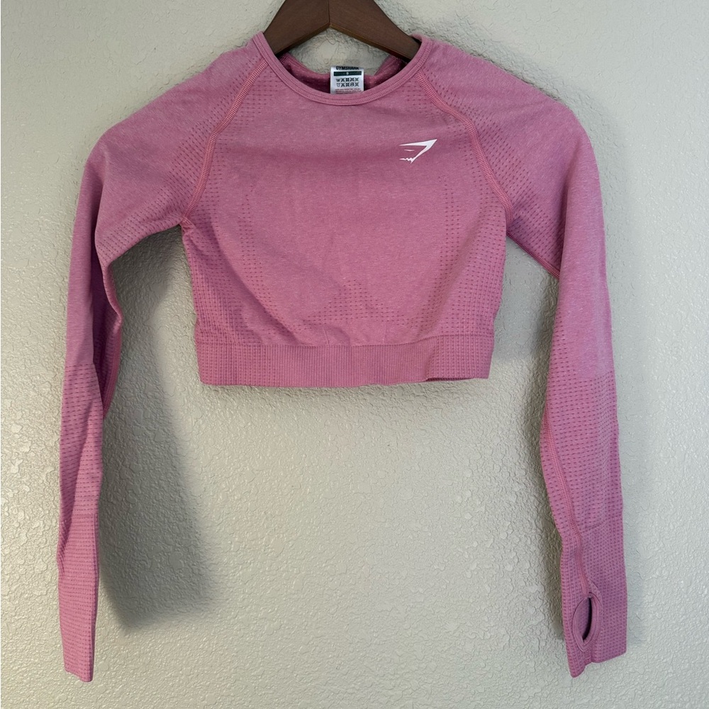 Gymshark Women's Mauve Long Sleeve Crop Top